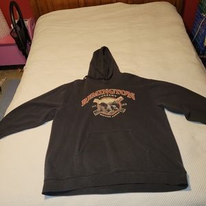 Remington Black Hooded Sweatshirt With Country Hunting Lodge Bird Dogs SZ XL